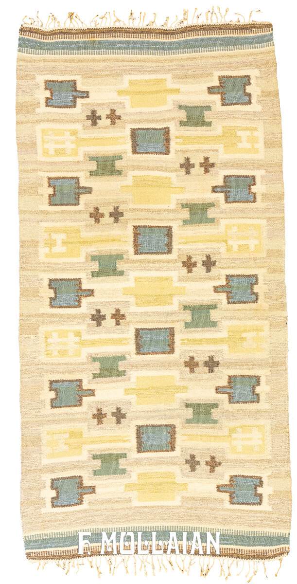 Rollakan Swedish Flat-weave Rug Color Beige n°:485611
